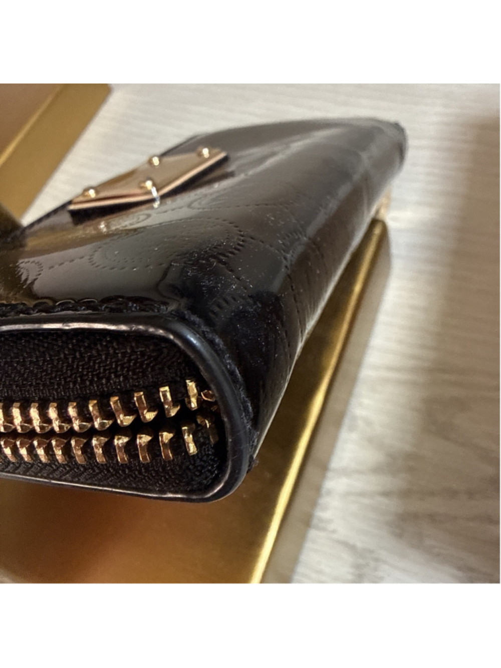 Michael Kors Jet Set Continental Black Patent Leather Wallet Zip Around NWOT - Picture 7 of 8